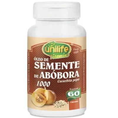ÓLEO SEMENTE DE ABÓBORA PRENSADO A FRIO 60 CAP - UNILIFE
