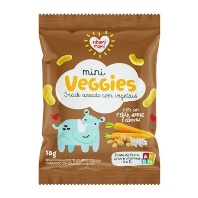 SNACK ASSADO FEIJAO ARROZ E CENOURA 18G NHAMI NHAMI